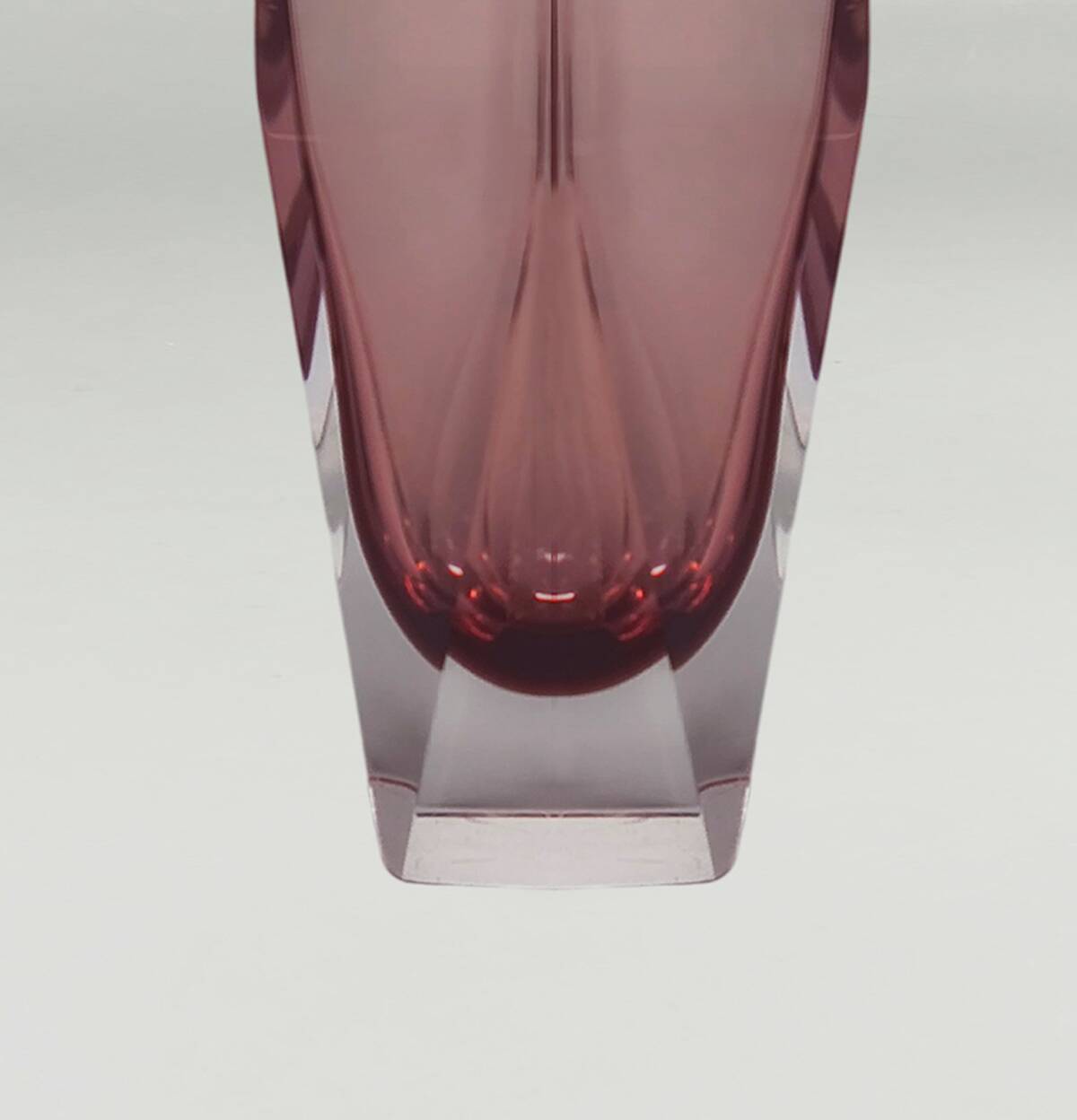 1960s Flavio Poli for Seguso Sommerso Murano Glass Vase. Made in Italy