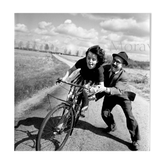 Photograph, “The young girl with a bicycle”, 1959 / Homage to Robert Doisneau