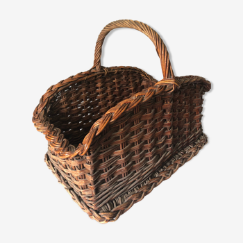 Panier à bûches près de la cheminée