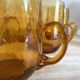 Verres chopes en verre soufflé ambré , années 70