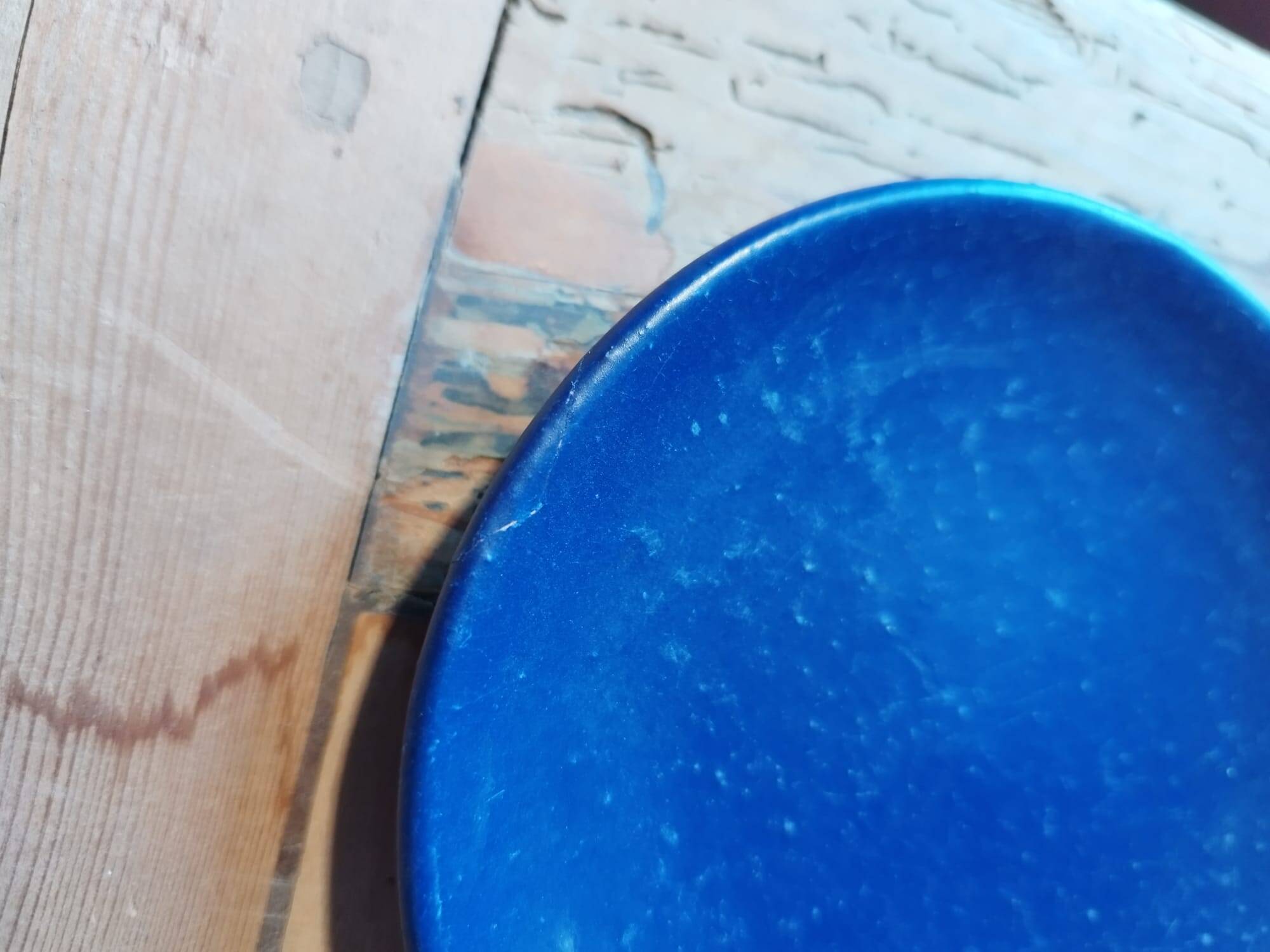 Set of 6 dark blue cups and saucers Charles Voltz Vallauris