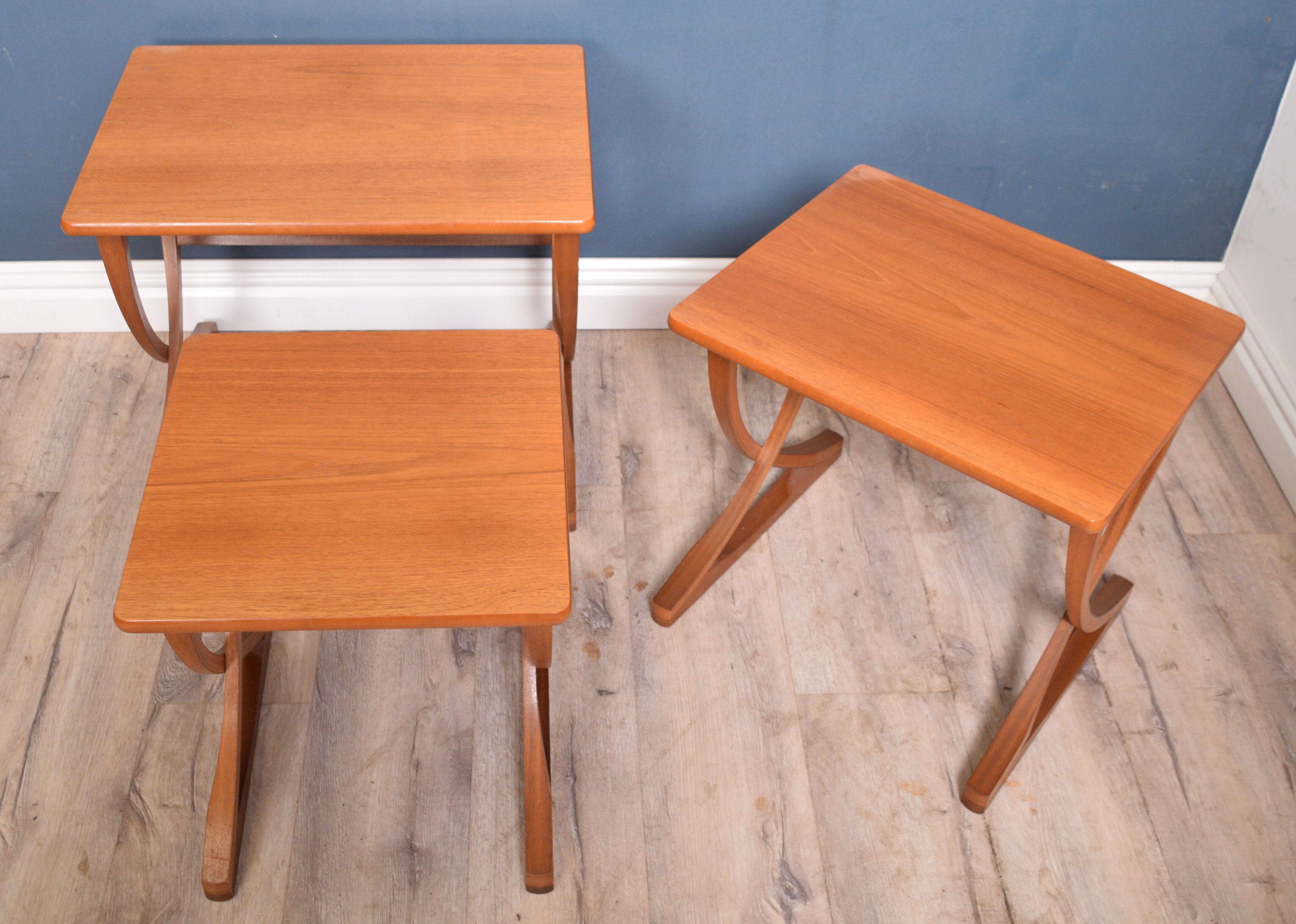 1960s Retro Teak Nathan Nest Of Tables Side Tables Danish Style