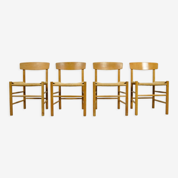 Lot de 4 chaises modèle J39, par Børge Mogensen pour F.D.B. Mobler, Danemark 1960