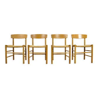 Lot de 4 chaises modèle J39, par Børge Mogensen pour F.D.B. Mobler, Danemark 1960