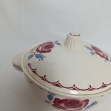 Badonviller soup tureen a la rose in semi-porcelain
