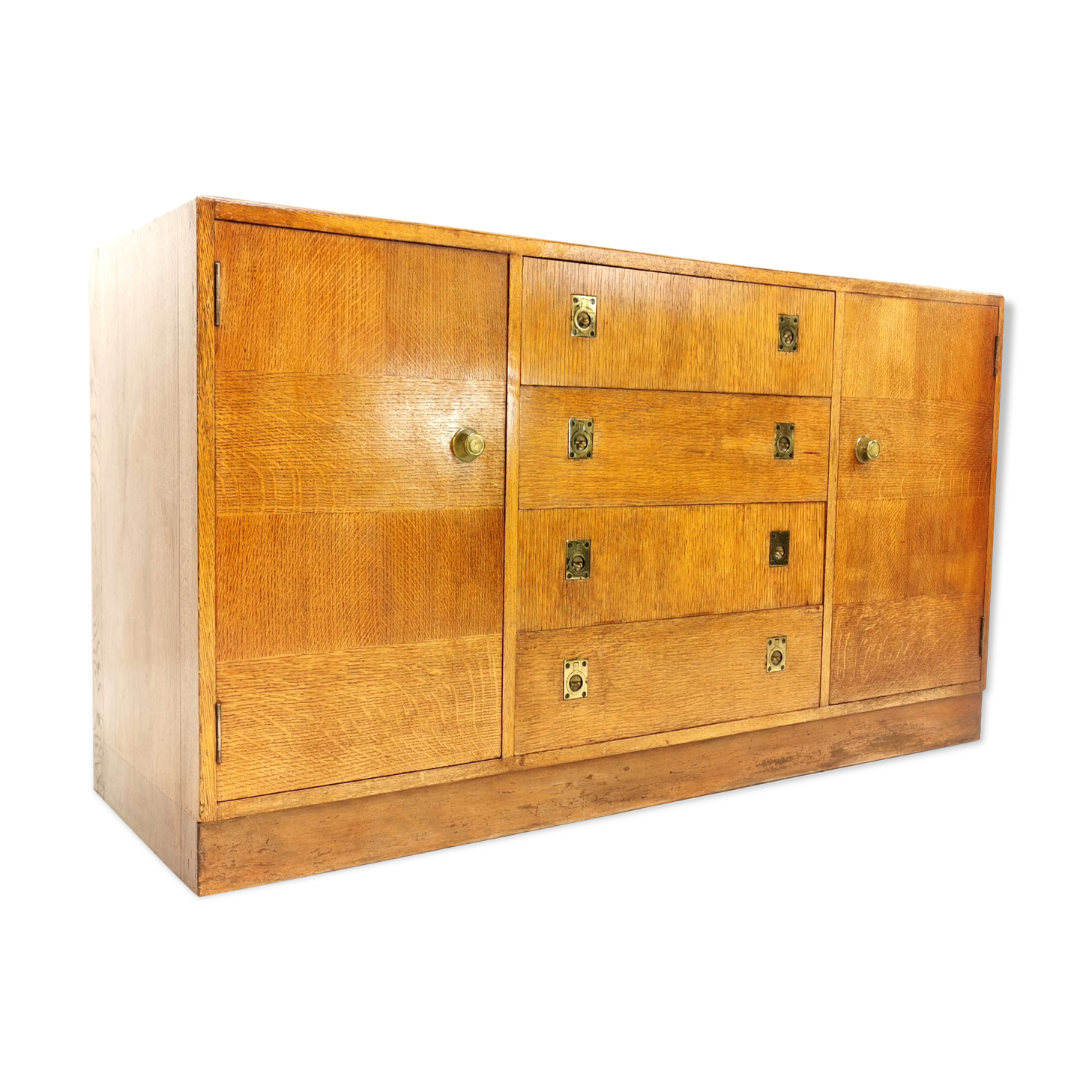 Art deco oak sideboard military campaign heals