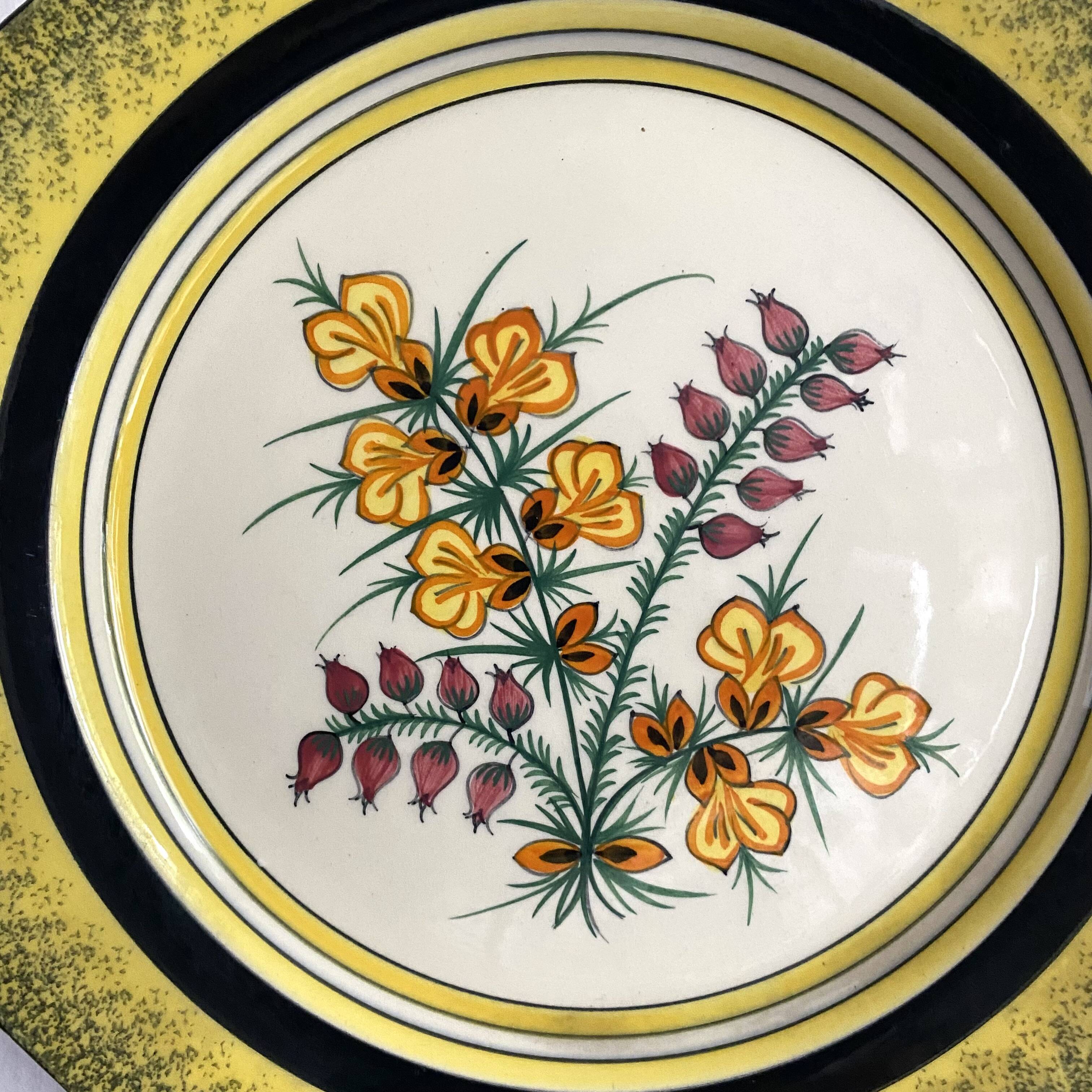 Henriot Quimper decorative plate with flowers