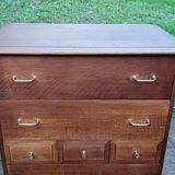 High chest of drawers, Stag brand, 1980s, vintage, United Kingdom