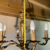 Lustre vintage en laiton doré à 6 feux - Style classique