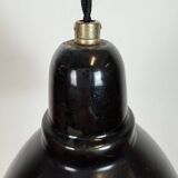Small Industrial Black Enamel Ceiling Lamp, 1950s