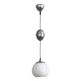 Pendant lamp, chrome, New look, Elektroinstala Děčín, Czechoslovakia, 1950s.