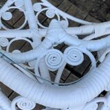 Peacock white rattan side table 1970