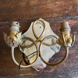 Brass wall lamp and mirror