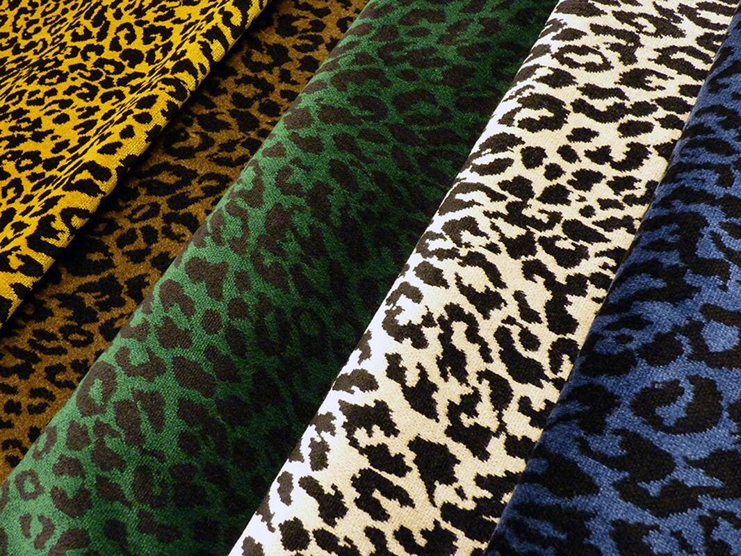 Mid-century leopard velvet stool, Europe, 1960s