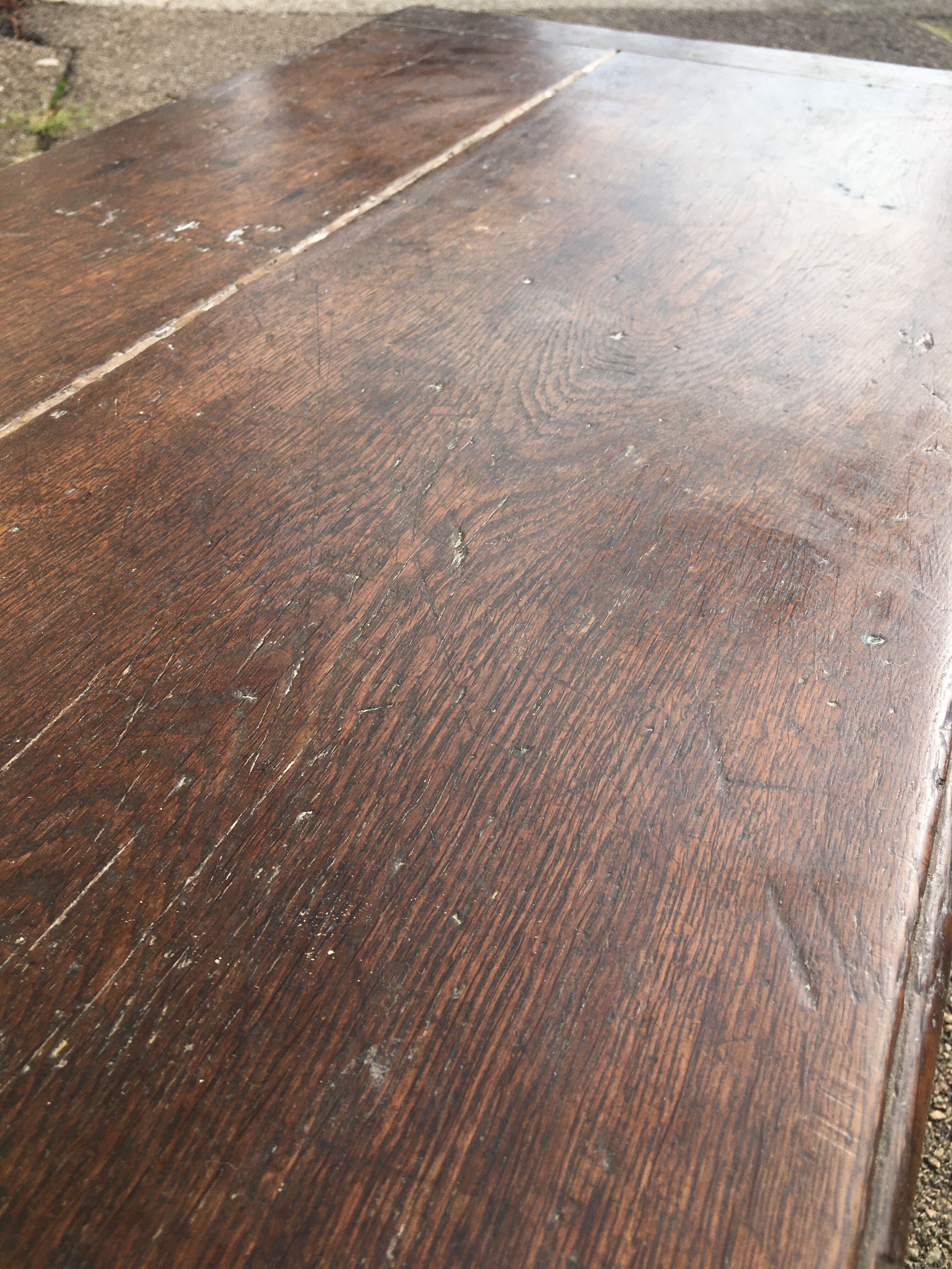 Old solid oak chest early XVIII Brutalist