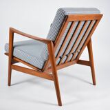 Fauteuil scandinave original Stefan, entièrement restauré, icône des années 1960, pied de poule