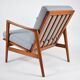 Fauteuil scandinave original Stefan, entièrement restauré, icône des années 1960, pied de poule