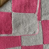 Crochet plaid, vintage blanket 80X90cm