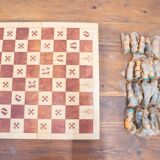 Beech wood chess board, new, with pieces in original box