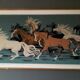 Vintage wall tapestry depicting horses