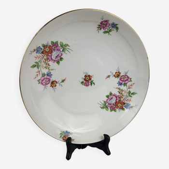 Plat rond creux en porcelaine Décor floral