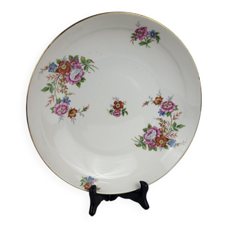 Plat rond creux en porcelaine Décor floral