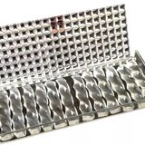 1970s Box of 12 transparent Plexiglas knife holders