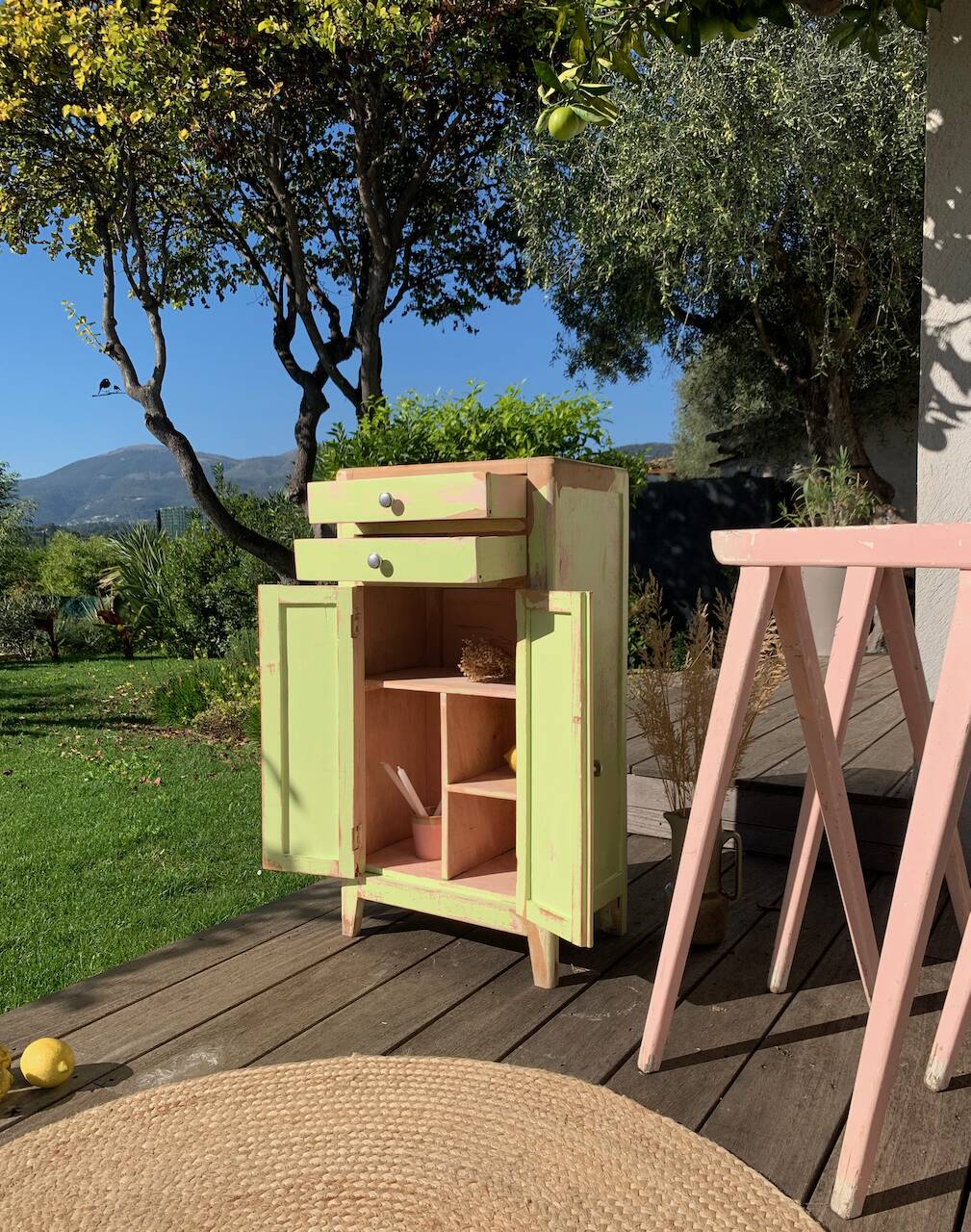 Parisian buffet in patinated wood