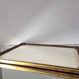 Vintage metal picture frame 26.5 x 24.5 cm convex glass
