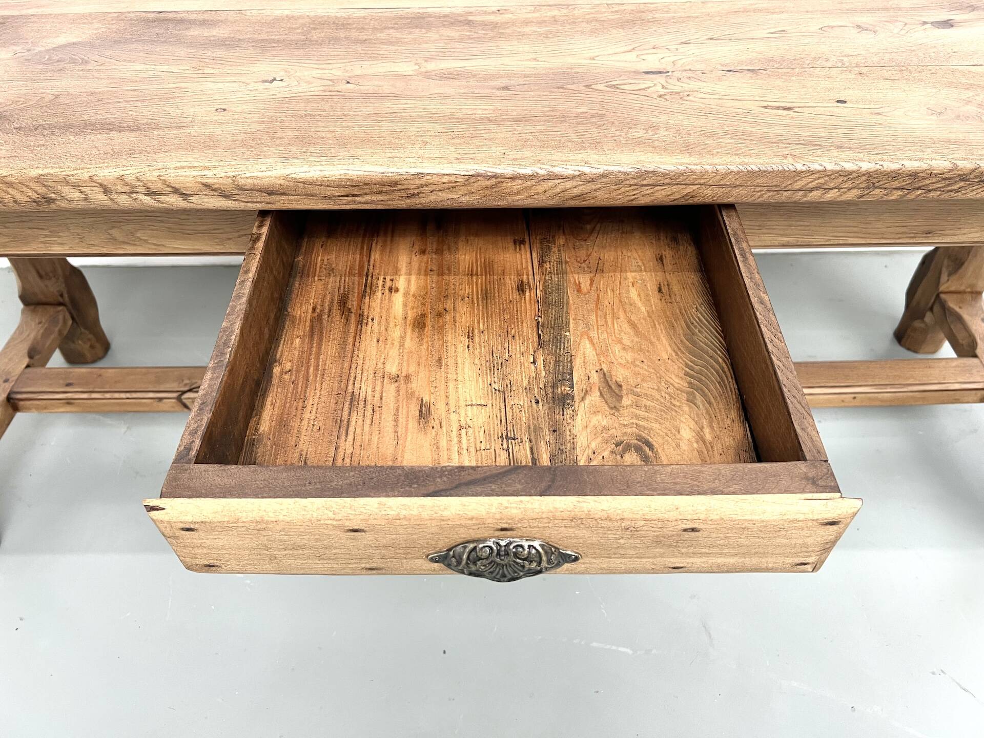 Table de ferme XIXe siècle en chêne et noyer