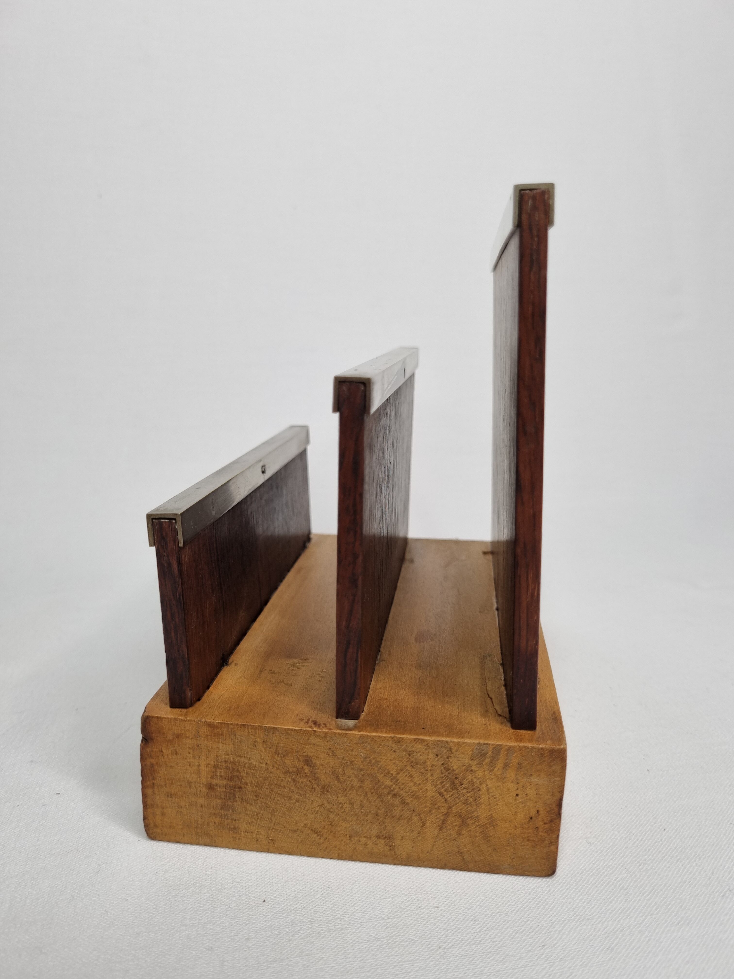 Art Deco letter carrier in precious wood and metal