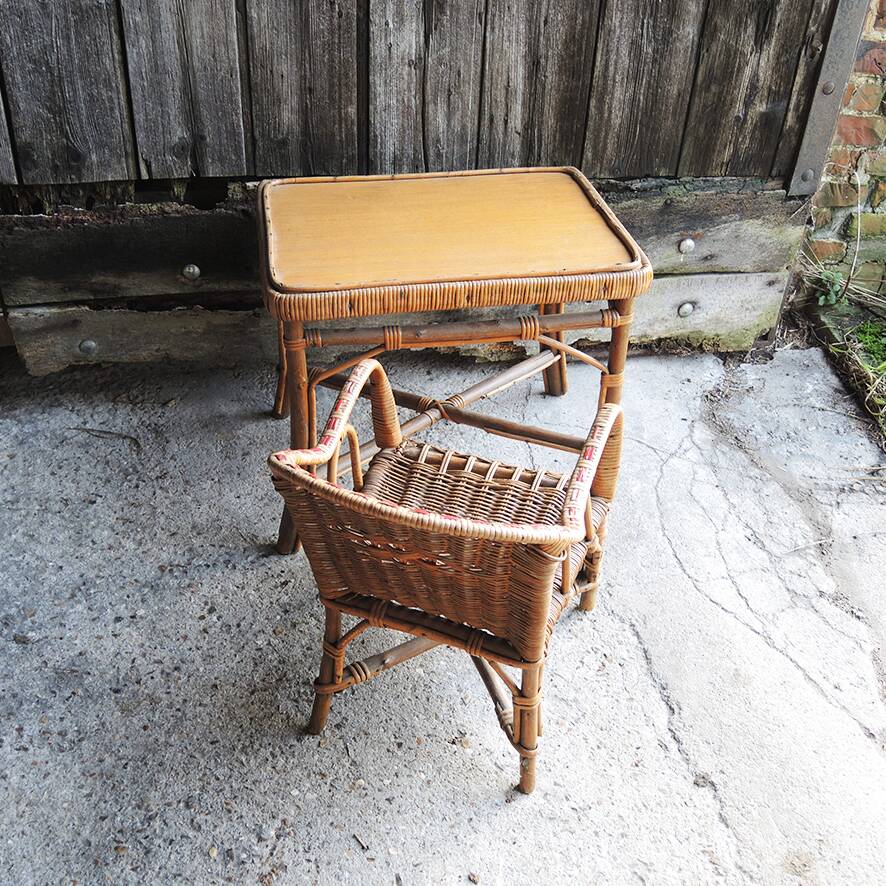 Old Armchair & Desk For Children