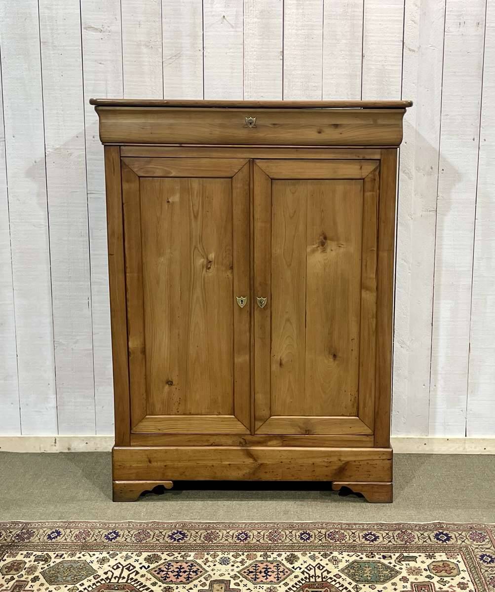 Small Louis Philippe 19th century cherry wood wardrobe with a drawer at the top