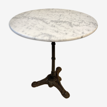 Bistro table marble and cast iron art deco