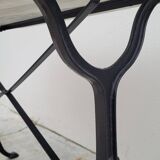 Marble and cast iron restaurant bistro table