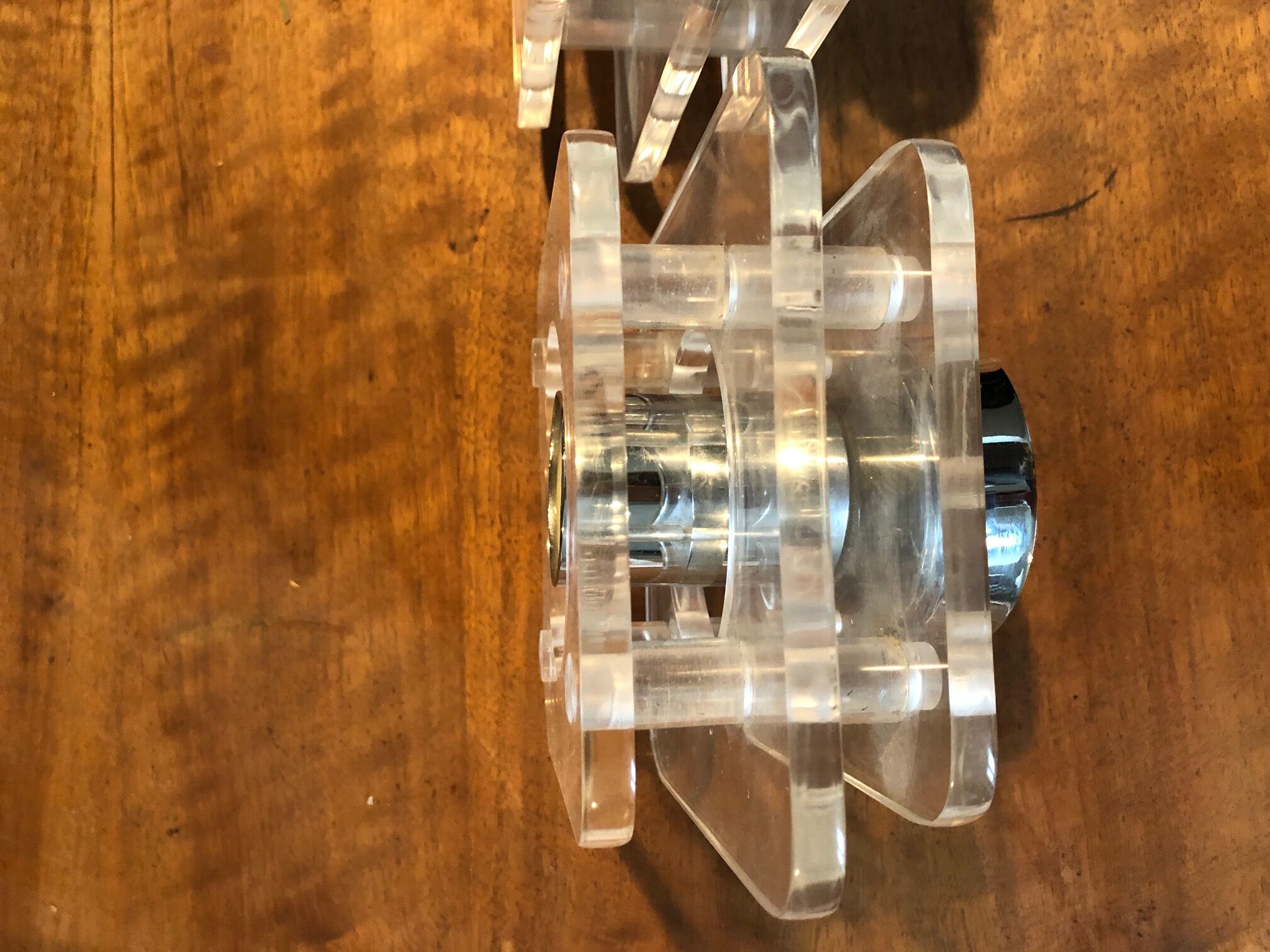 Lamps / chrome and plexiglass appliques