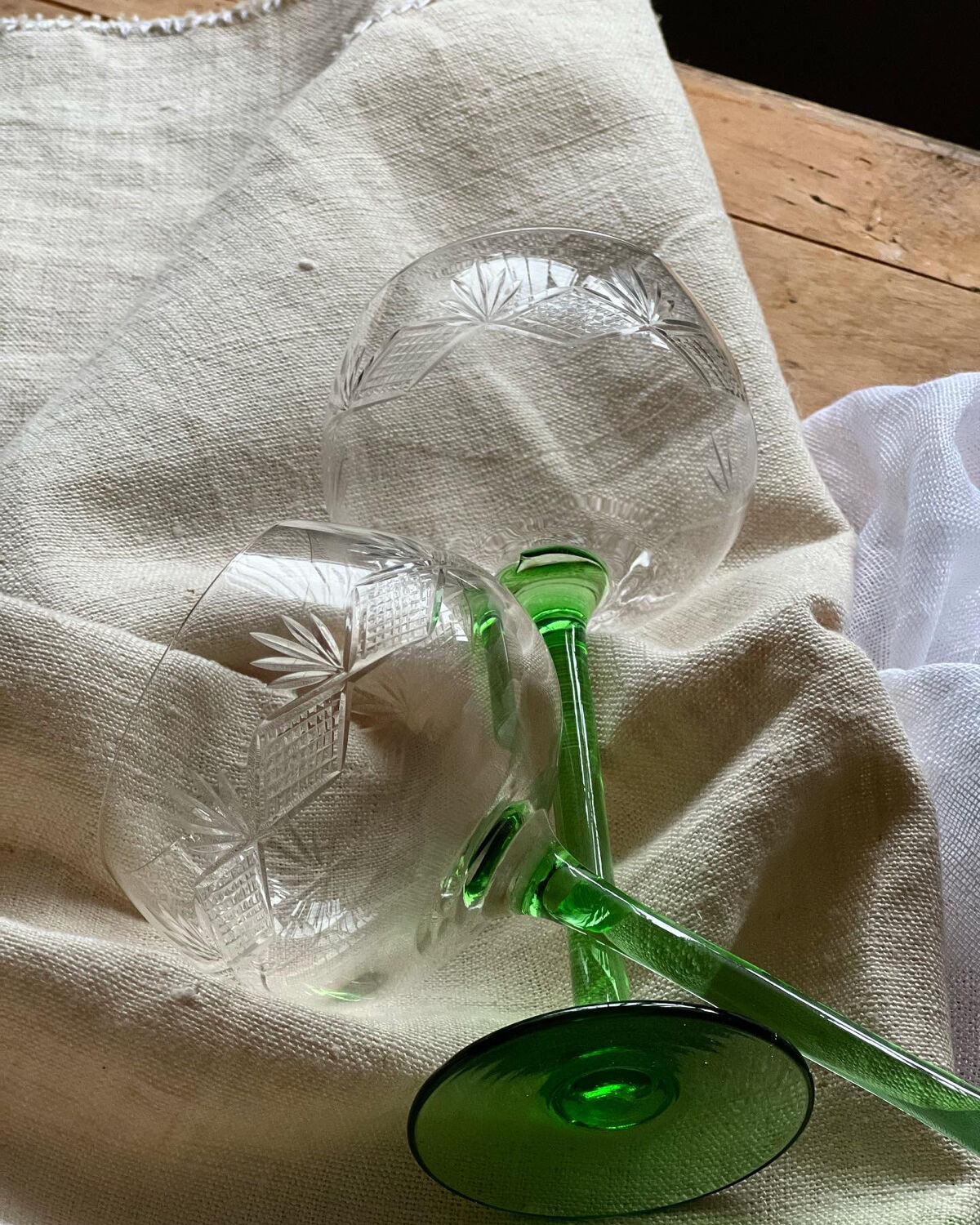 Alsatian glasses in fine chiseled glass