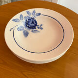 Set of 6 blue ironstone deep plates.