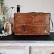 Compartmentalized old wooden chest