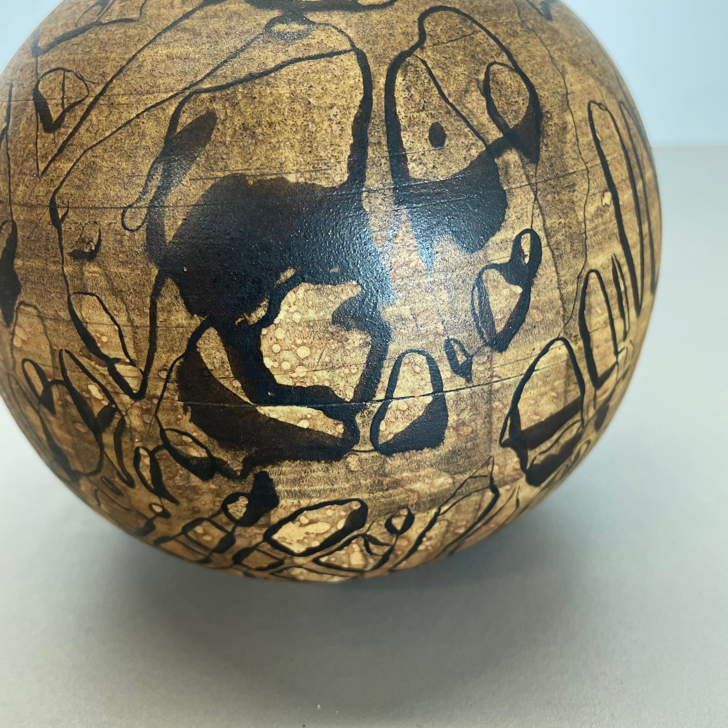 Vase en poterie d’atelier en céramique abstraite par Gerhard Liebenthron, Allemagne, années 1970