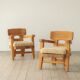 Stig Sandqvist, solid pine, lounge chair (pair)