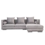 Canapé d’angle malmo argent velour, design scandinave