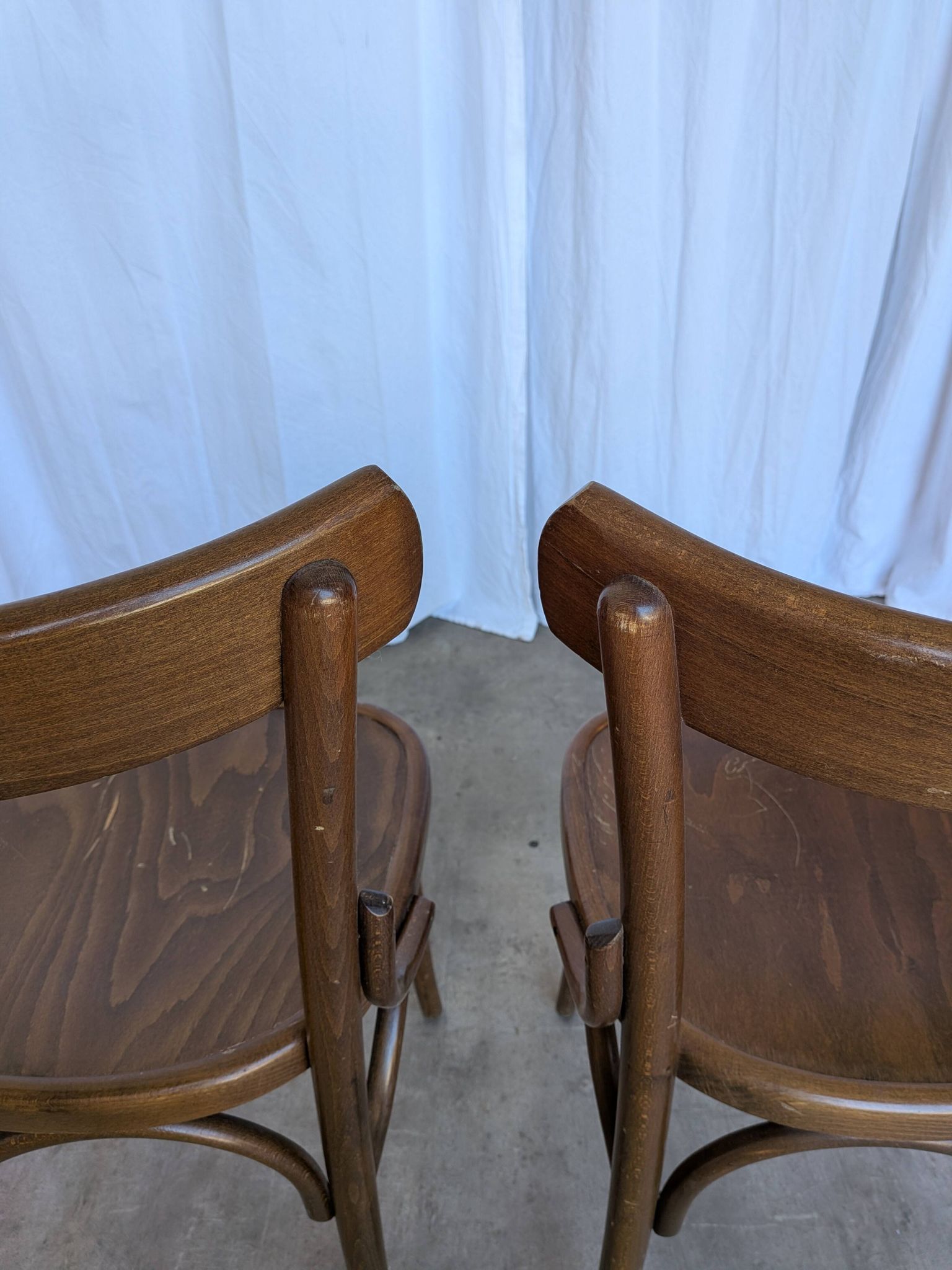 Set of 2 Vintage Wooden Dining Chair: Mid-Century Bistro Style, Yugoslavia