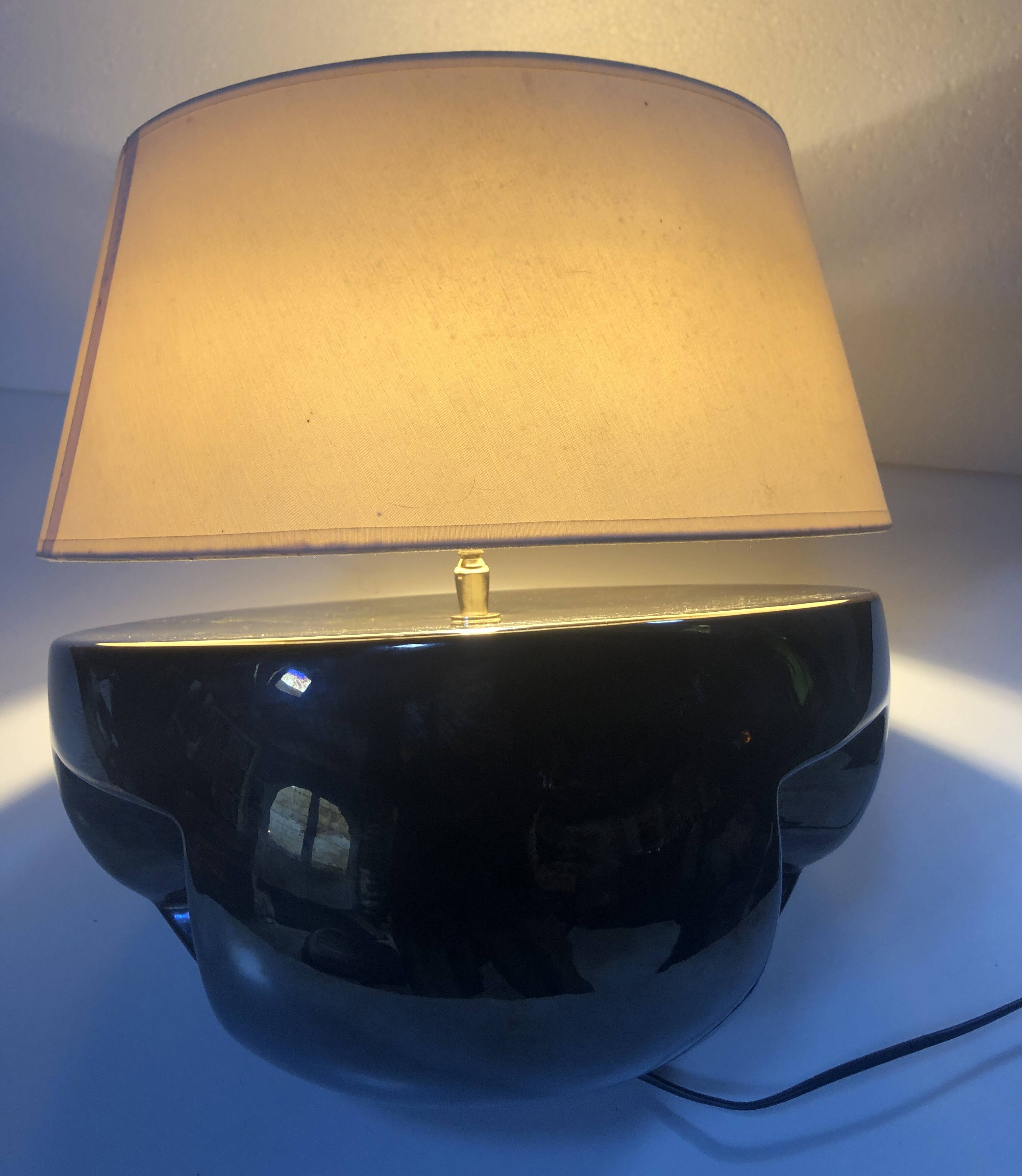 Large Vintage Lamp • Glazed Earthenware • Louis Drimmer • Space Age • 1960