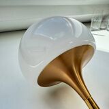 Gaetano Sciolari Vintage Brass & Opaline Glass Wall Lamp