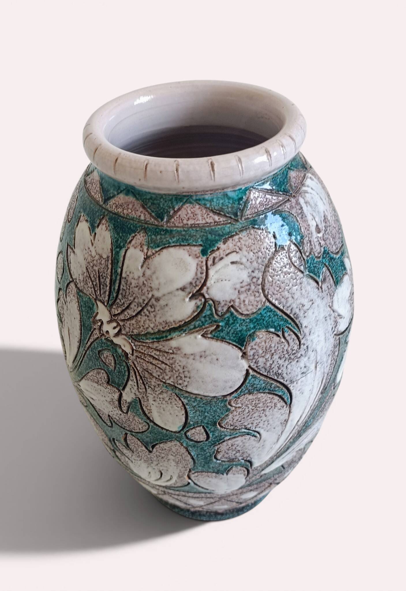 Mid-Century Italian Fratelli Fanciullacci Ceramic Vase, Signed, Tuscany, 1950s