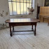 19th century oval solid oak table