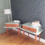 Pair of revisited vintage bedside tables