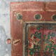 Indian door with 2-leaf floral motifs with 2 rings for wall mounting