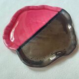 Vintage pink and gray empty pocket plate Vallauris